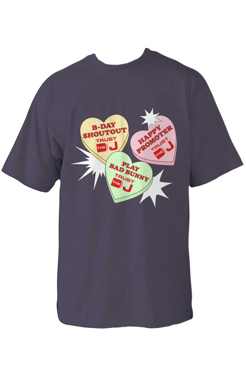 Valentine's Day DJ Candy Hearts Oversized Heavyweight T Shirt